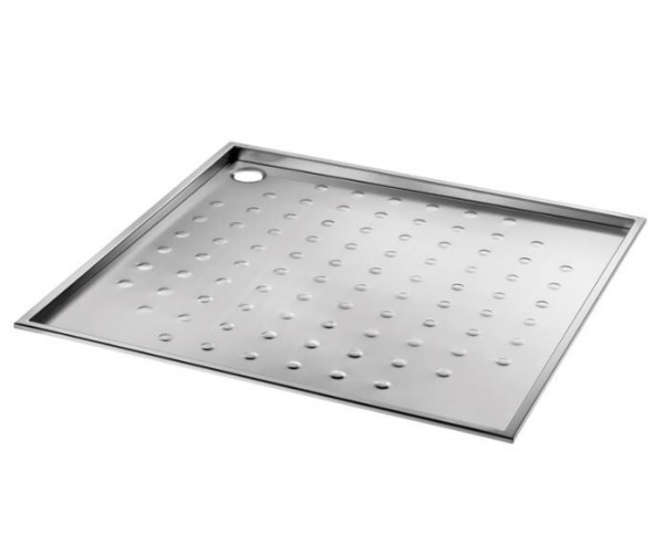 Square Shower Tray Polished Stainless Steel Delabie 800 x 800 mm 150500