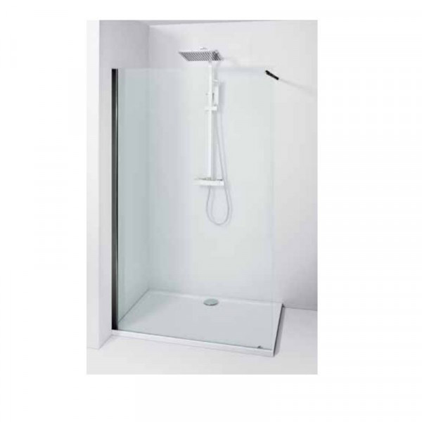 Allibert Shower Screens LAGO Walk in 900x1950mm Black Transparent 825556