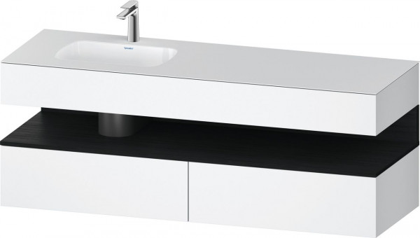 Bathroom Set Duravit Qatego Left-hand washbasin 1 hole, 2 drawers, 1 niche 1600mm Black Oak Matt/White Matt QA4795016180000