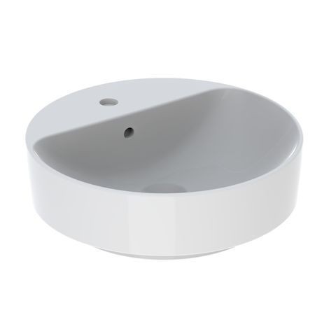 Geberit Countertop Basin VariForm 1 Tap Hole With Overflow 158xØ450mm White