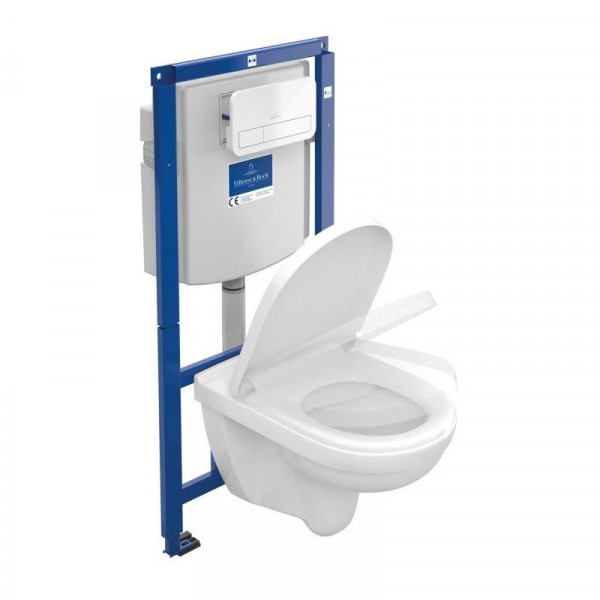 Villeroy and Boch Wall Hung Toilet O.novo White Rimless Toilet Seat Soft Close 5660D301