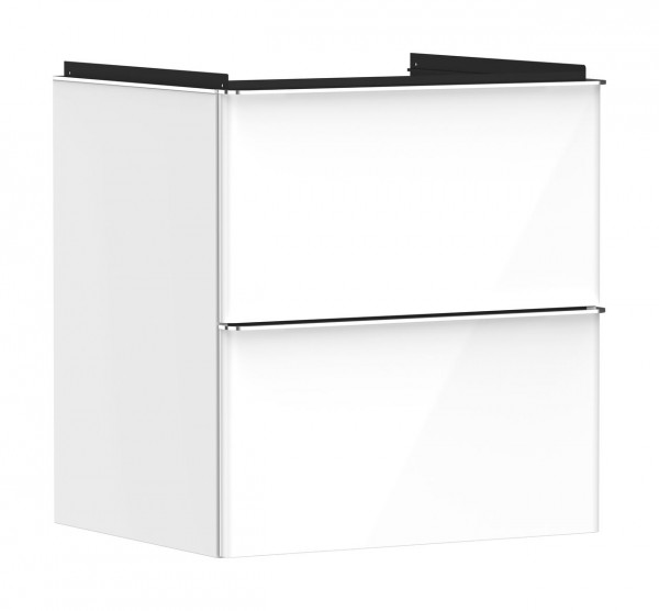 Vanity Unit Built-In Basin Hansgrohe Xelu Q 2 drawers 580x475x605mm Glossy White/Chrome