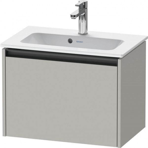 Vanity Unit Built-In Basin Duravit Ketho.2 Compact 1 drawer, anthracite handle, for ME washbasin 610x440x390mm Concrete Grey Matt K25055007070000