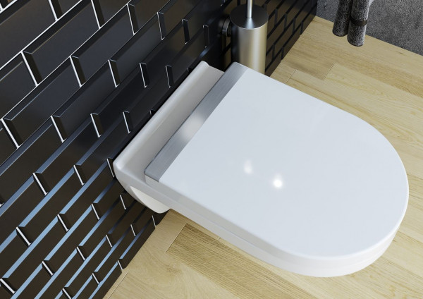 Soft Close Toilet Seat Allibert STEEL d-shape 360mm White
