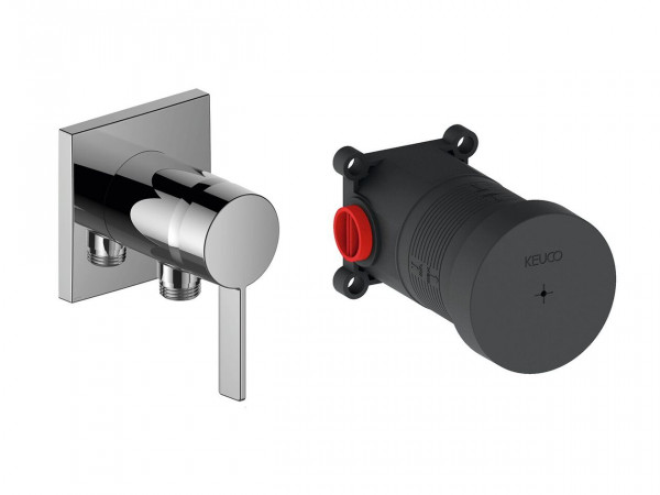 Concealed Shower Tap Keuco IXMO with flush-mounted body, with flexible connection, square Chrome