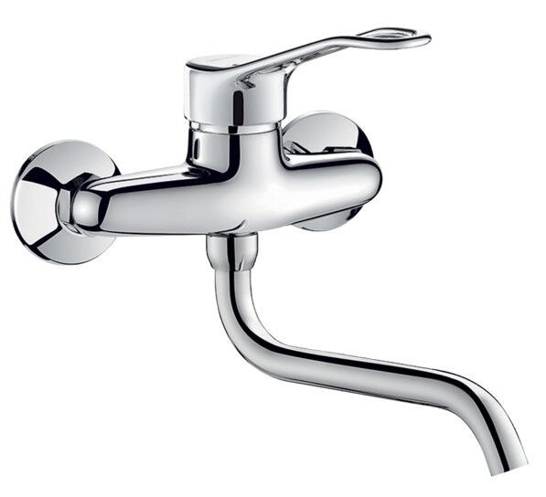 Delabie Wall Mounted Basin Tap Chrome 200 mm 2519S