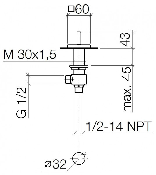 Dornbracht Lever Tap MEM Deck valve counter-clockwise closing hot 20000783-06