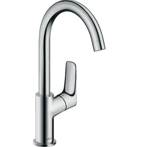 Hansgrohe Basin Mixer Tap Logis Single lever 210 with Swivel Spout and Pop-up Waste Set