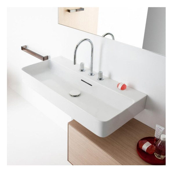 Countertop Basin Laufen VAL 1 hole, overflow 420x155x950mm White