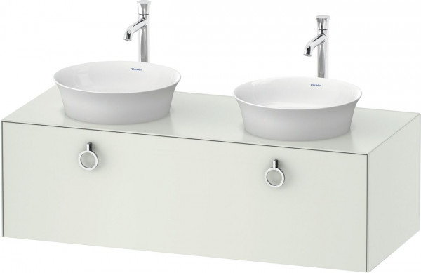 Double Basin Cabinet Duravit White Tulip 1 drawer, 2 handles 1300x408mm White silk matt WT4983B3636