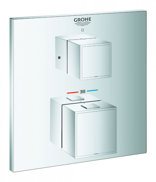 Grohe Shower Valve Thermostatic Grohtherm Cube 158x158x43mm Chrome