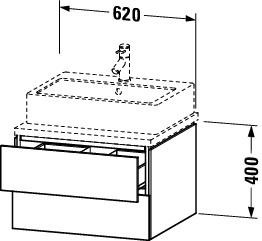 Vanity Unit For Countertop Basin Duravit L-Cube 620mm Concrete Grey Matt LC581500707