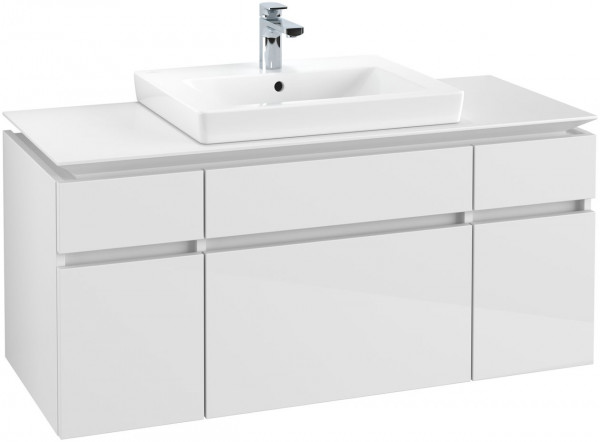 Villeroy and Boch Inset Basin Vanity Unit Legato 1200x550x500mm Glossy White
