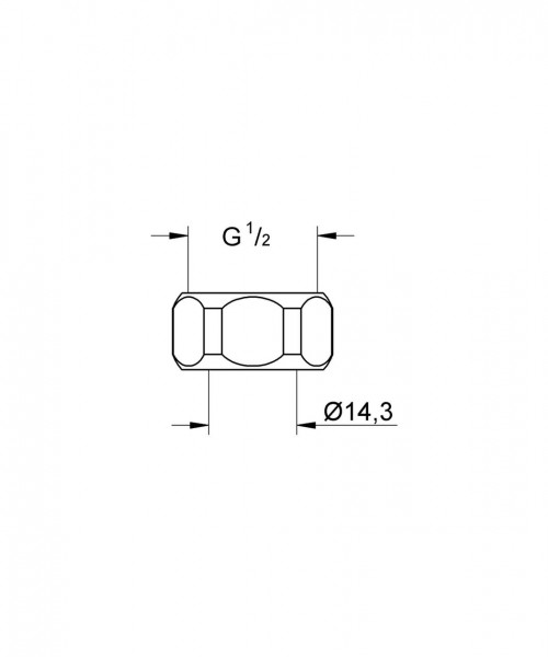 Grohe Connection nut 1/2"x14.5, 2 pieces Universal