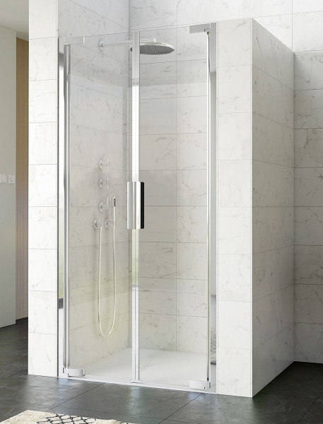 Kinedo KINEQUARTZ Pivot shower Door 2P, 2 doors, profile version, recess installation 1000mm Crystal Clean