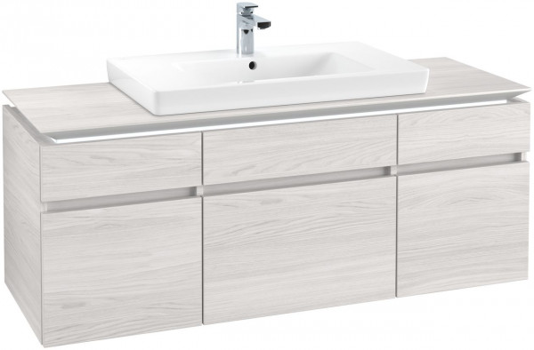 Villeroy and Boch Inset Basin Vanity Unit Legato with light 1400x550x500mm White Wood