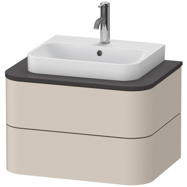 Vanity Unit For Countertop Basin Duravit Happy D.2 Plus 2 drawers 650mm Taupe Super Mat HP496008383