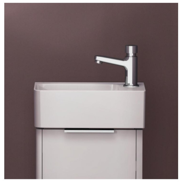 Cloakroom Basin Laufen VAL 1 hole on the right, overflow 340mm White