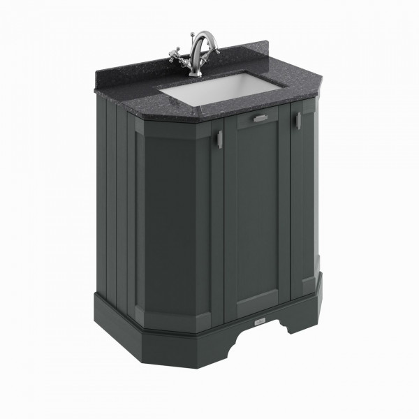 Vanity Unit Built-In Basin Bayswater Victrion angled, 4 doors, for marble washbasin Dark Lead | 750 mm