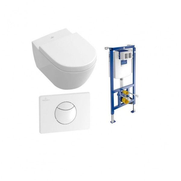 Villeroy and Boch Wall Hung Toilet  Subway 2.0 5614R0R1 + 9M68S101 + 92242700 + 92248568