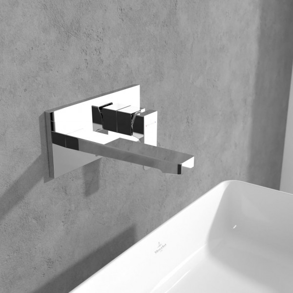 Wall Mounted Basin Tap Villeroy and Boch Architectura Square 224mm Chrome