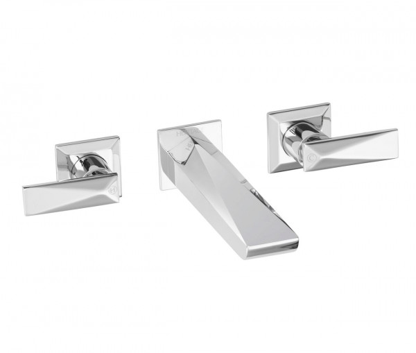 Heritage Bathrooms 3 Hole Wall Mounted Basin Mixer Hemsby 52 x 226 x 240 mm Chrome