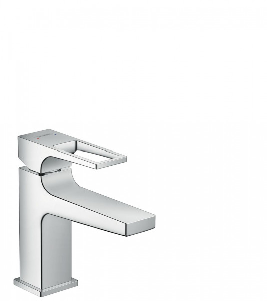 Hansgrohe Basin Mixer Tap Metropol Single lever 100 with loop handle and push-open waste for small washbasin