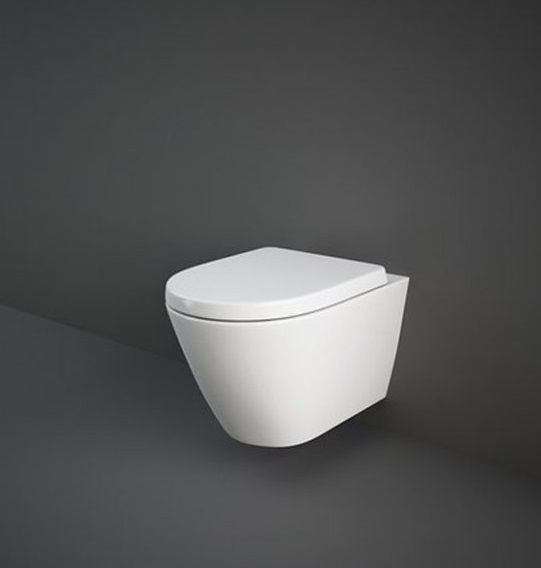 Rak Ceramics Wall Hung Toilet Set RESORT Alpine White Rimless Toilet Seat Soft Close