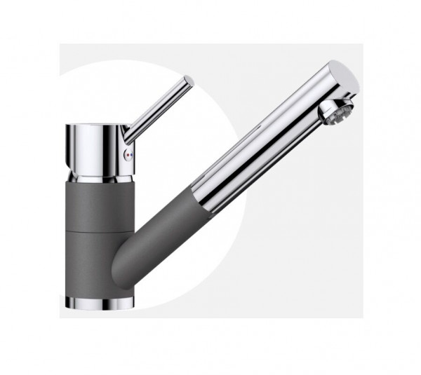 Blanco Pull Out Kitchen Tap ANTAS-S Low pressure Rock grey/Chrome