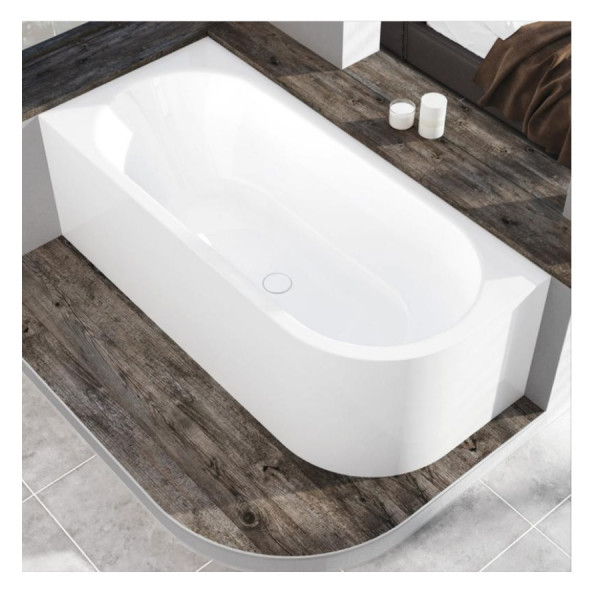 Kaldewei Rounded Standard Bath model 1130, 1 right corner without filling function Centro Duo 1700x750mm Alpine White 202140403001