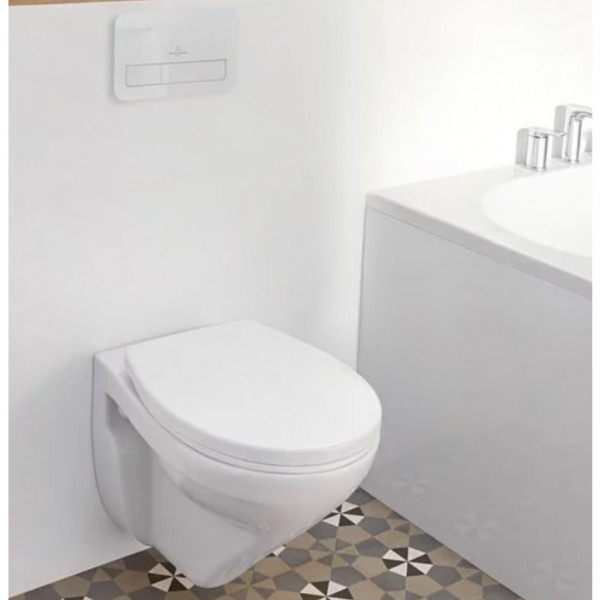 D Shaped Toilet Seat Villeroy & Boch O.novo 438 x368x49mm Alpine White Without