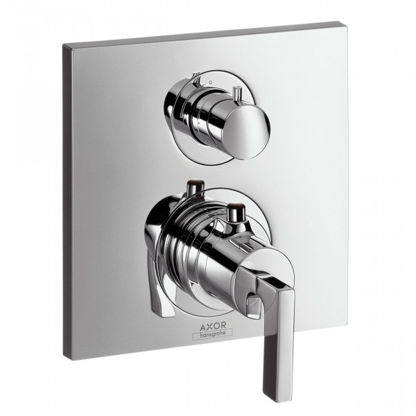 Bathroom Tap for Concealed Installation Citterio Finish Set concealed thermostatic mixer with stop valve Axor