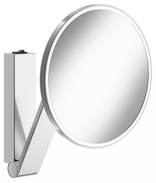Shaving Mirror With Light Keuco Ilook_move wall model, round/illuminated with rocker switch Chrome