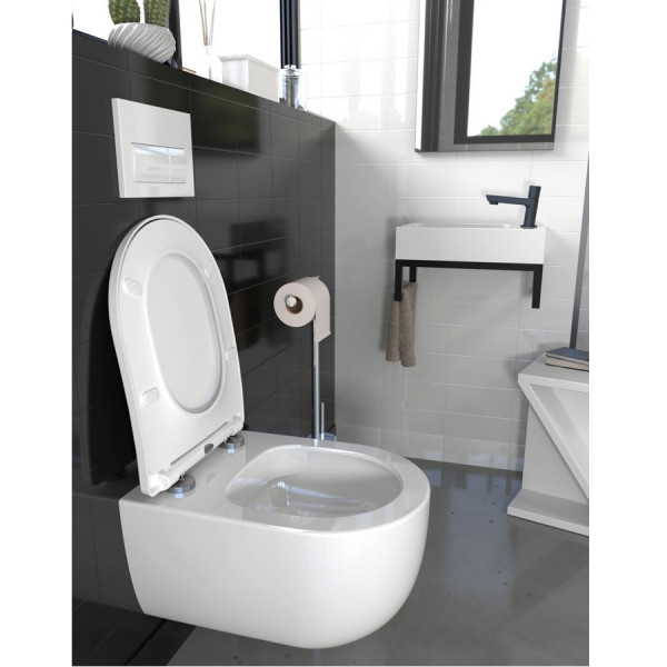 Soft Close Toilet Seat Allibert ADES D-Shape White Matt