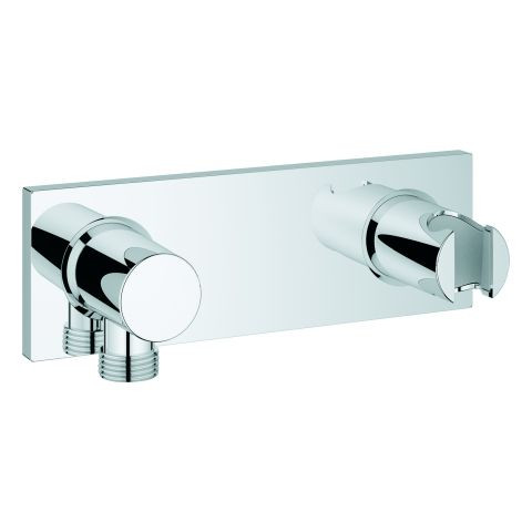 Outlet Elbow Grohe Grohtherm F Plate with Outlet Elbow and Shower Support Chrome