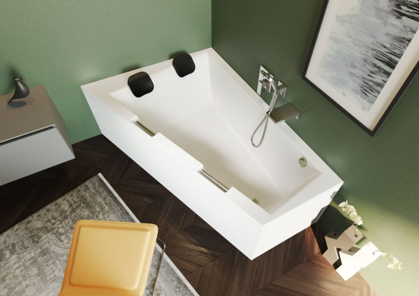 Riho Corner Bath Doppio With feet Plug&Play Left Corner 1300x620x1800mm White