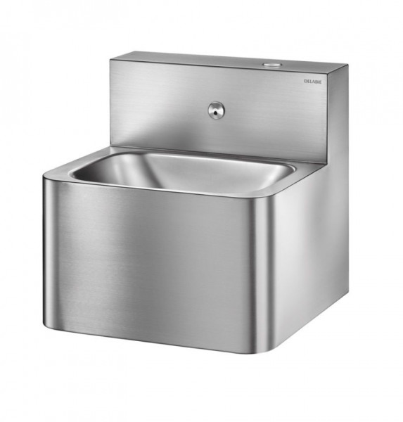 Delabie Public Bathroom Sink Lavabowitha timed valve polished satin stainless steel