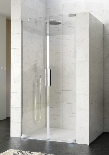 Kinedo KINEQUARTZ Pivot shower Door 2P, 2 doors, frameless, recess installation 1000mm Crystal Clean