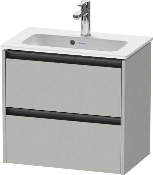 Vanity Unit Built-In Basin Duravit Ketho.2 Compact 2 drawers, anthracite handles, for ME washbasin 610x549x390mm Concrete Grey Matt K25255007070000