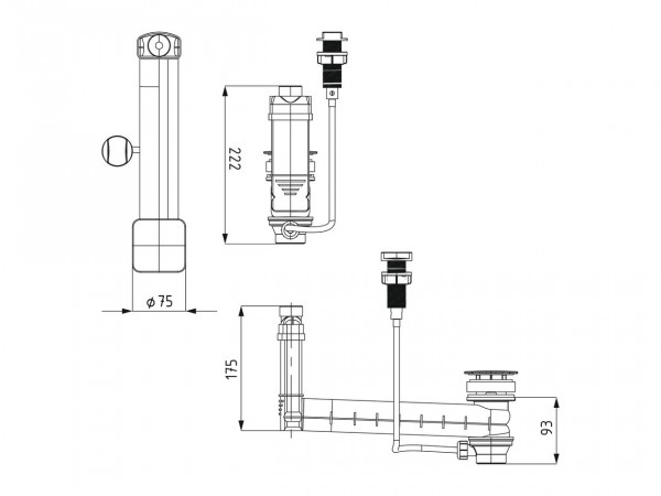Kaldewei Basin Waste Drain valve and overflow valve model 3903 Clou 905600000199