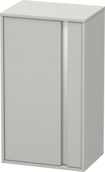 Wall Mounted Bathroom Furniture Duravit Ketho half-column, left door, silver handle, 2 shelves 880mm Concrete Grey Matt KT1266L0707