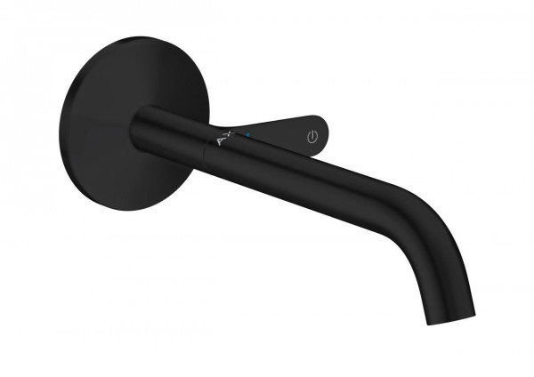 Wall Mounted Basin Tap Axor ONE Select with 220 mm spout and with waste set Black Mat