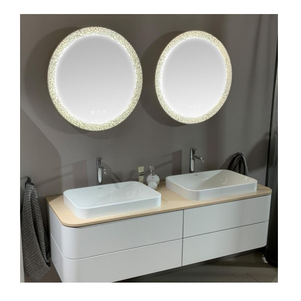 Illuminated Bathroom Mirror Duravit Happy D.2 Plus 2 pieces 700mm Decor Chrome Lines