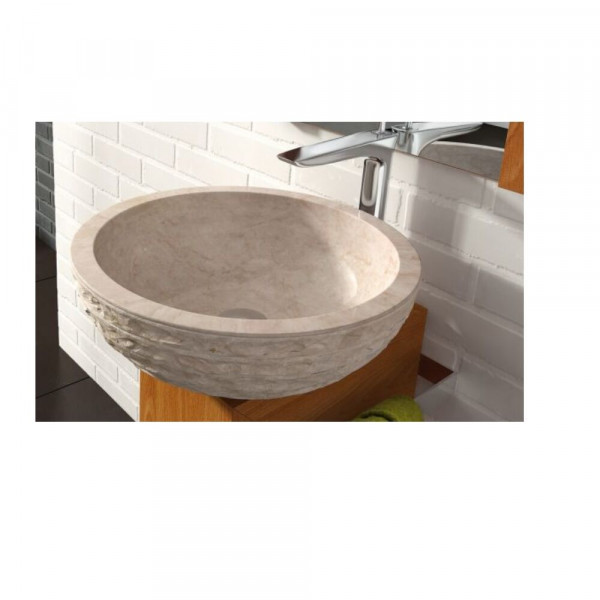 The Bath Collection Countertop Basin PUKET in Stone 450x150mm Beige