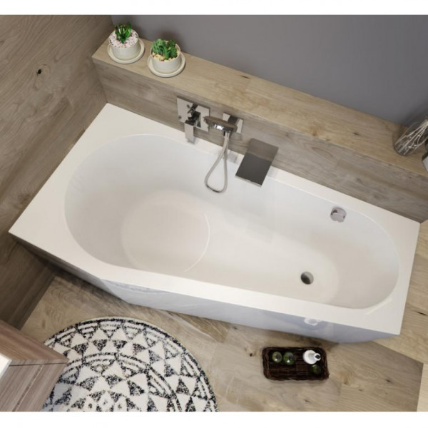 Riho Corner Bath Delta With feet Plug&Play right 800x620x1500mm White
