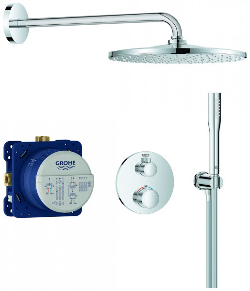 Concealed Shower Grohe Grohtherm Thermostatic, hand shower stick ⌀310 mm Chrome 34869000