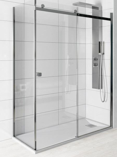 Kinedo KINESTYLE Sliding shower Door C+F, corner installation, with fixed shower screen 1000x1000mm Transparent Glass