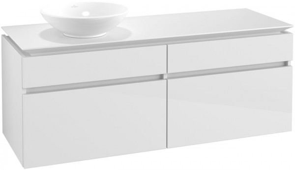 Villeroy and Boch Countertop Basin Unit Legato Washbasin on the left 1400x550x500mm Glossy White