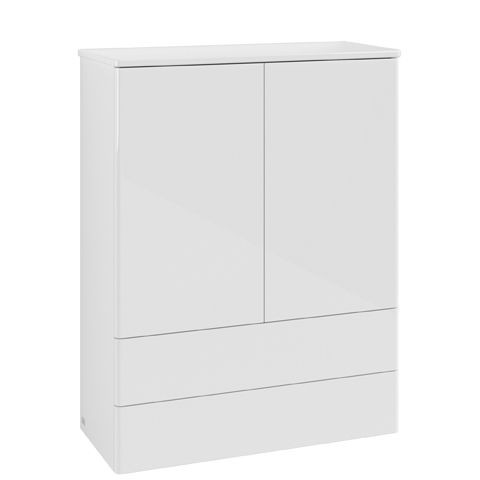 Wall Mounted Bathroom Furniture Villeroy and Boch Antao 2 drawers 2 doors 814x1039x356mm Glossy White Laquered