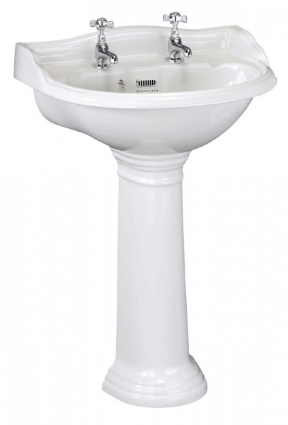 Freestanding Basin Bayswater Porchester White 600 mm | 2 Tap Holes